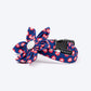 HUFT Heartpop Printed Bow Tie With Strap For Dog - Blue - Heads Up For Tails