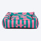 HUFT Personalised Pawsome Blossom Lounger Bed For Dog - Green & Pink - Heads Up For Tails