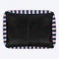 HUFT Personalised Happy Stripes Lounger Bed For Dog - Navy & Peach - Heads Up For Tails
