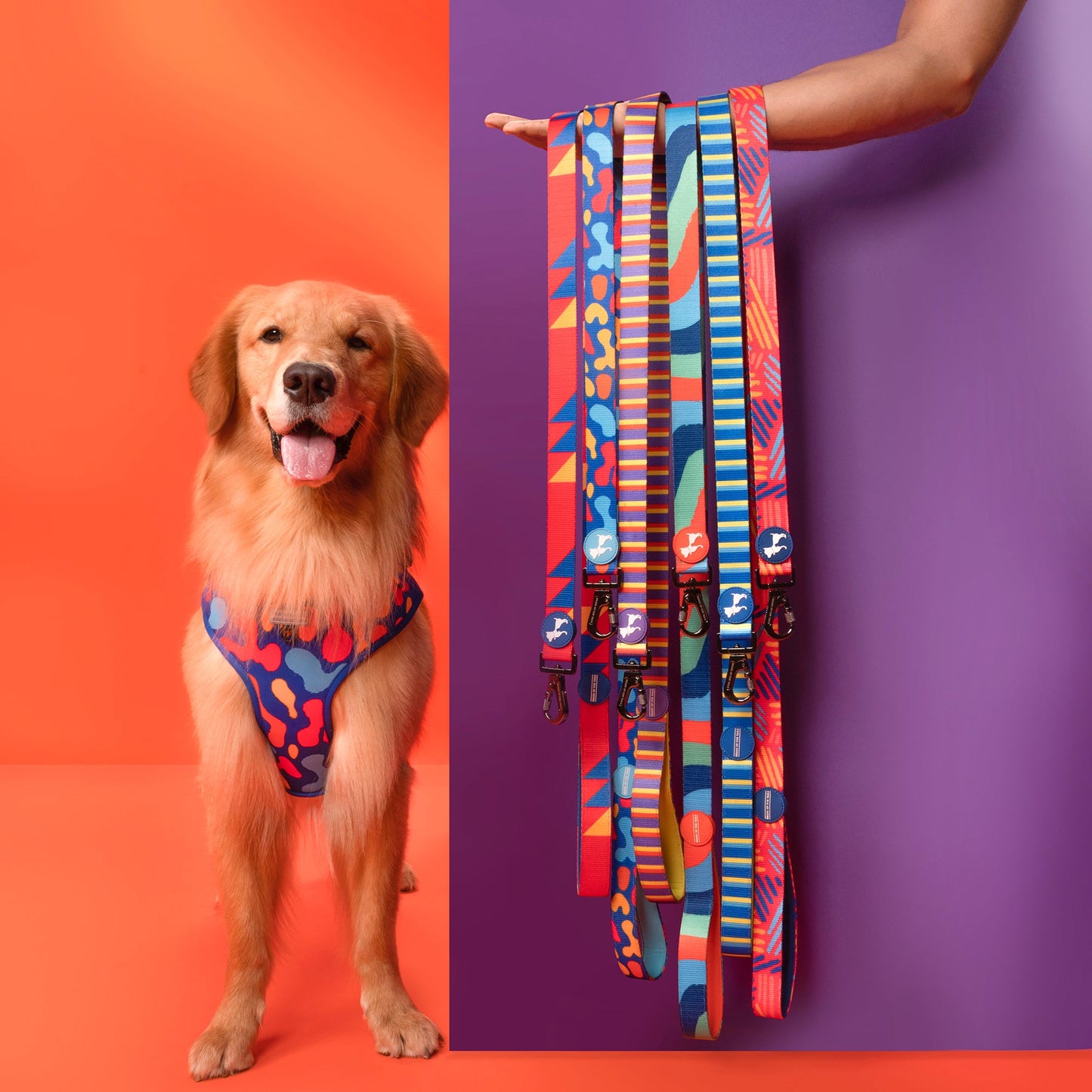 HUFT Crimson Thrill Printed Dog Leash - Heads Up For Tails
