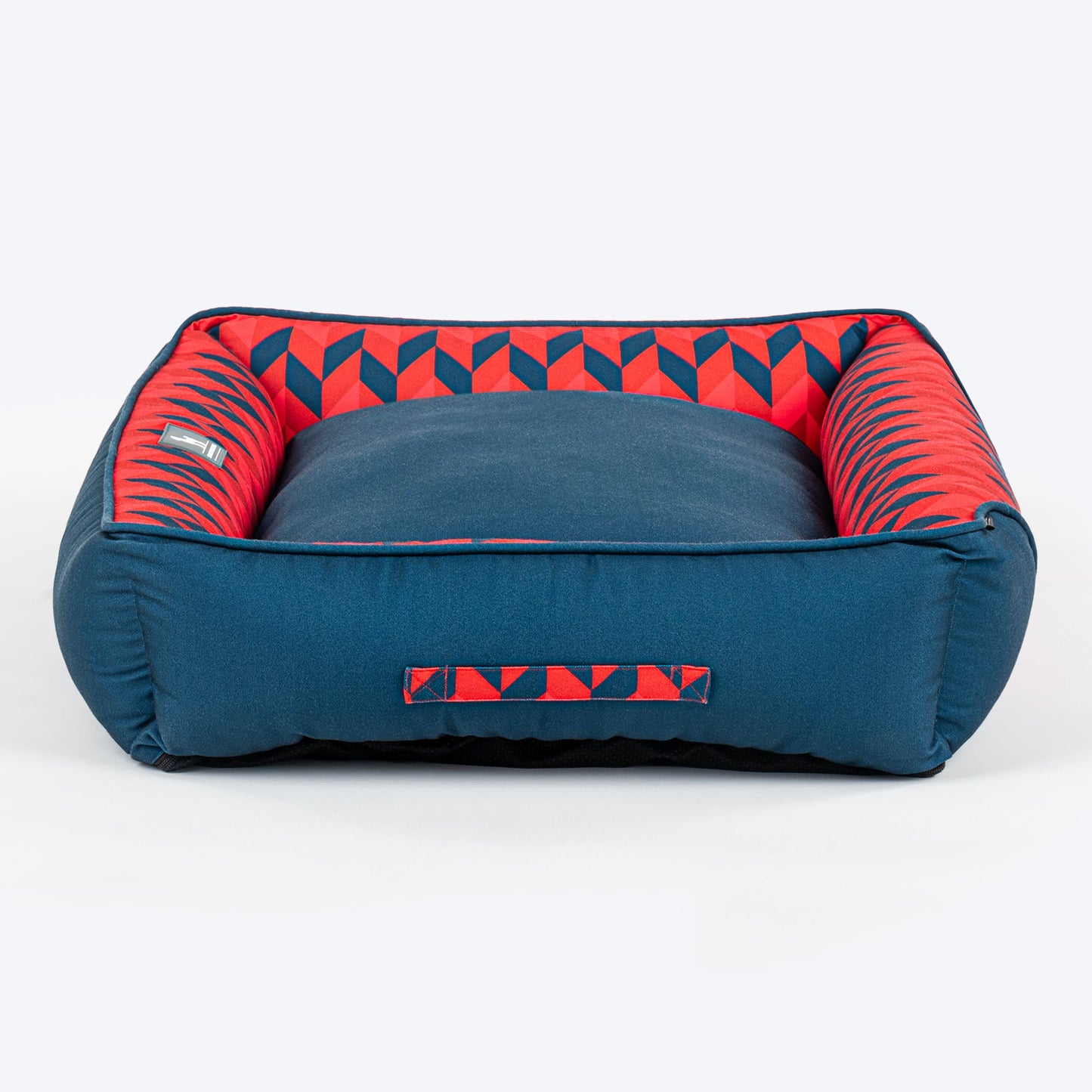 HUFT Personalised Geometric Groove  Lounger Bed For Dog - Navy Blue - Heads Up For Tails
