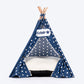 HUFT Personalised Polka Paws Teepee Tent Bed For Dog & Cat - Navy - Heads Up For Tails