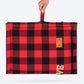HUFT Personalised Checkered Cuddle Mat For Dog & Cat - Red & Black - Heads Up For Tails