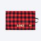 HUFT Personalised Checkered Cuddle Mat For Dog & Cat - Red & Black - Heads Up For Tails