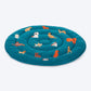 HUFT Doggie Doodles Circular Mat For Dog & Cat - Petrol Blue