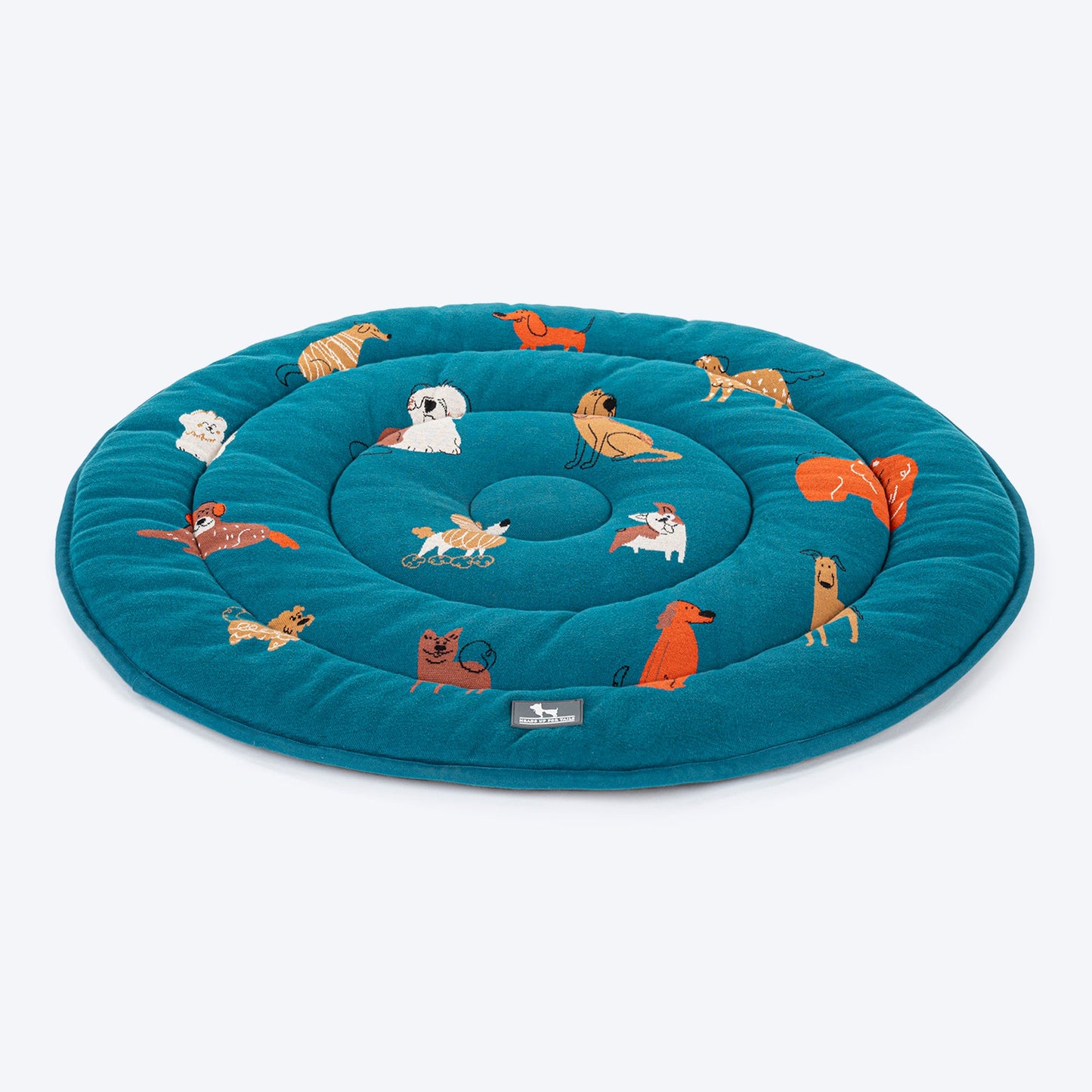HUFT Doggie Doodles Circular Mat For Dog & Cat - Petrol Blue