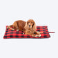 HUFT Personalised Checkered Cuddle Mat For Dog & Cat - Red & Black - Heads Up For Tails