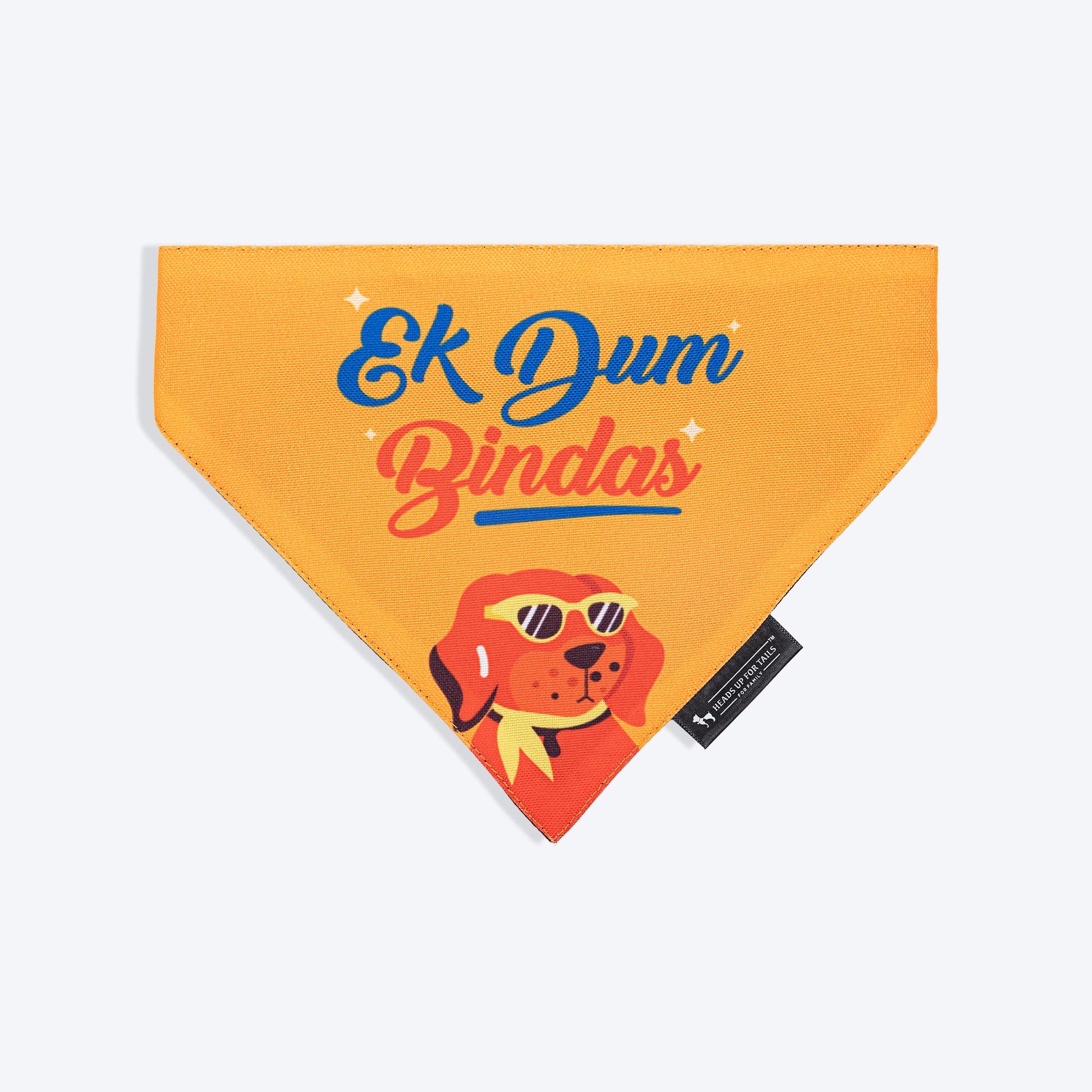 HUFT Ek Dum Bindas Bandana For Dog - Yellow - Heads Up For Tails