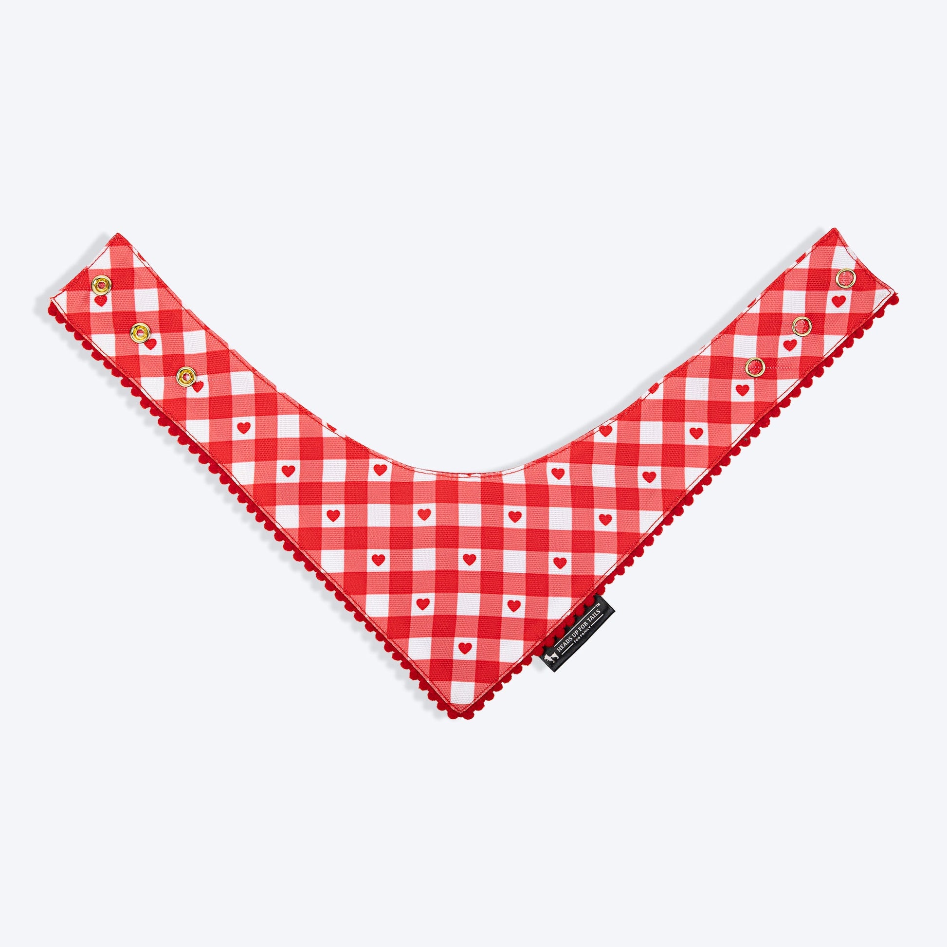 HUFT Jingle Hearts Scarf For Pets - Red & White - Heads Up For Tails