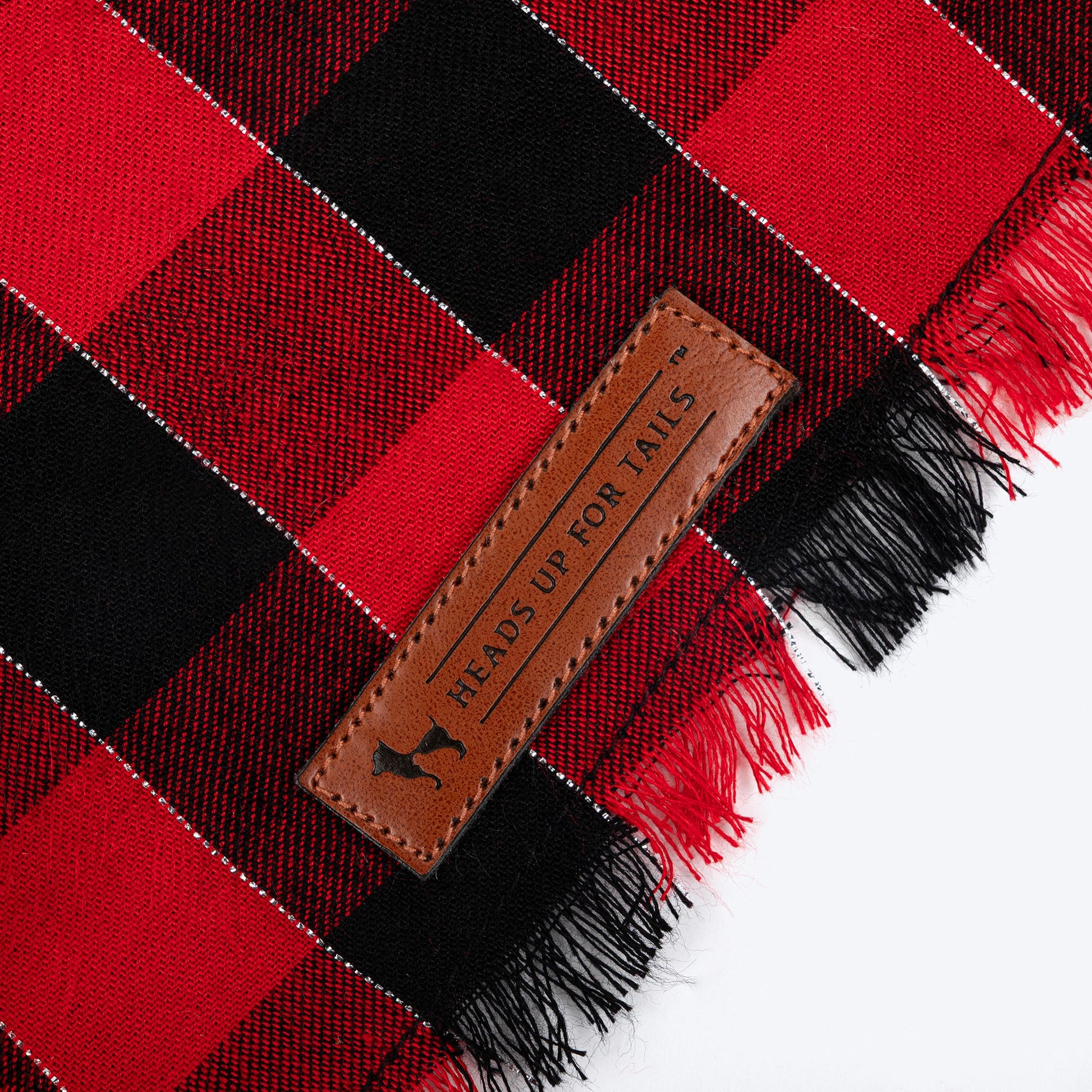 HUFT Holly Jolly Bandana For Dog - Red & Black - Heads Up For Tails