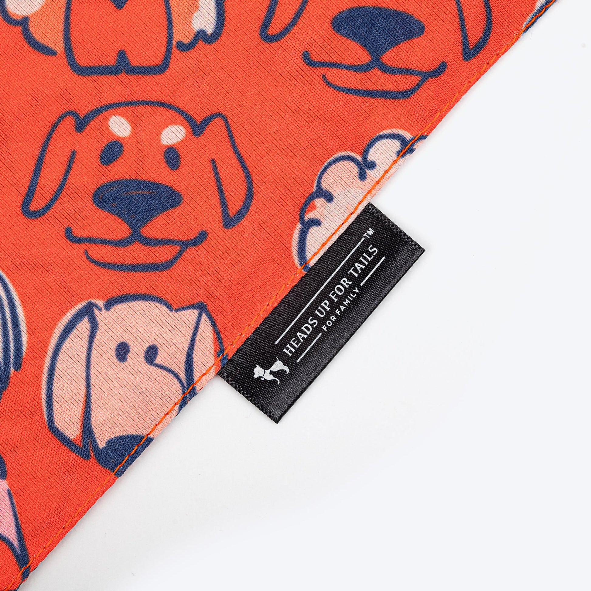 HUFT Pupper Parade Knot Bandana For Dog - Orange - Heads Up For Tails