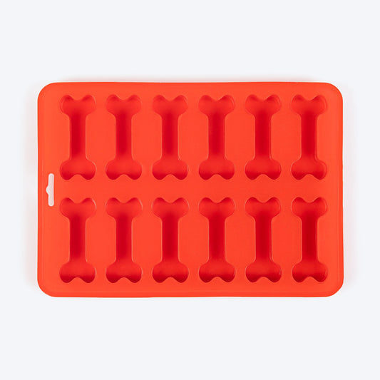 HUFT Silicone Bone Ice Tray For Dog & Cat - Red - Heads Up For Tails
