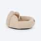 HUFT Personalised Paw Cuddle Cloud Bed For Cat & Puppy - Ivory & Brown - Heads Up For Tails