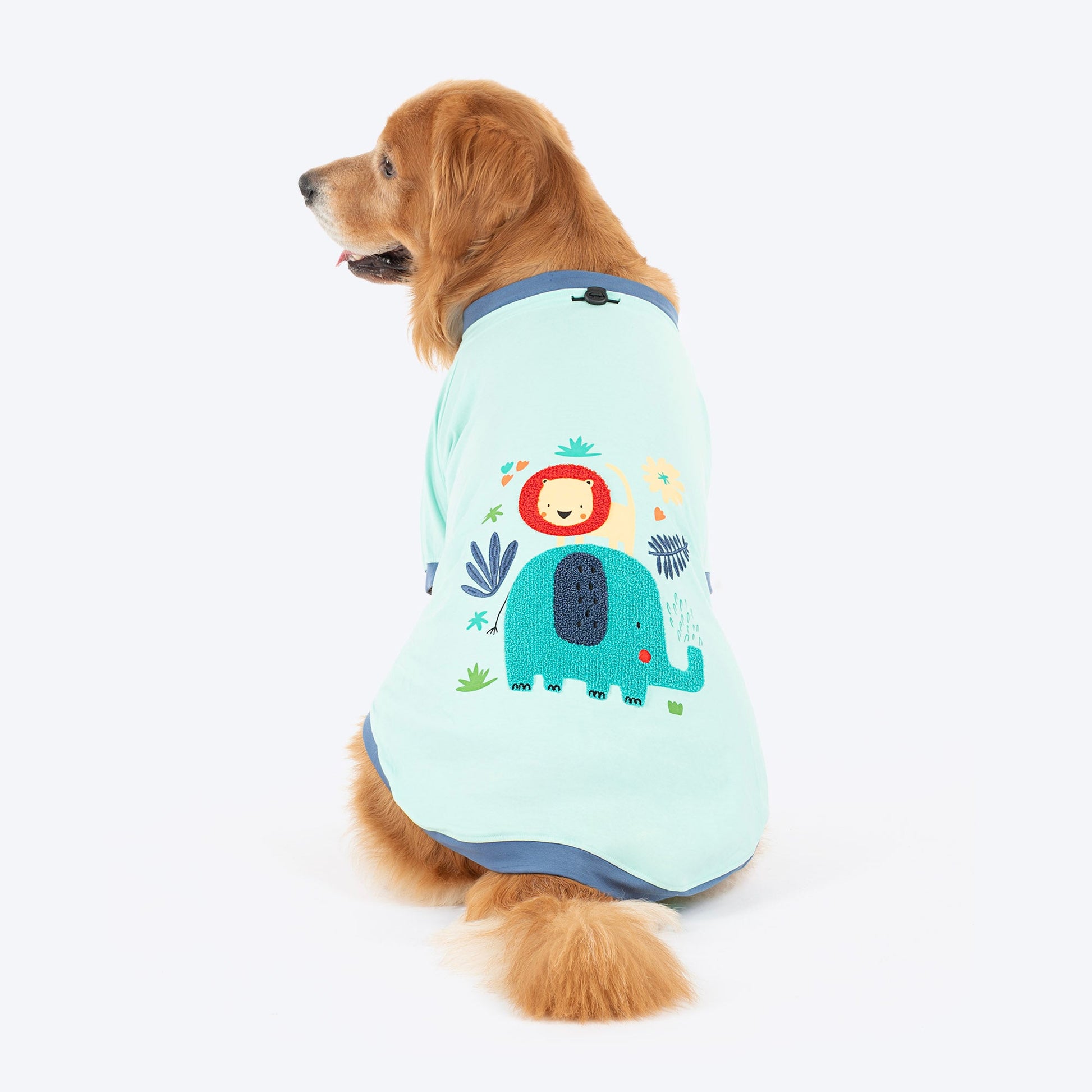 HUFT Jungle Joy Printed T-Shirt For Dog - Light Mint Green - Heads Up For Tails