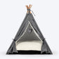 HUFT Personalised Cozy Fort Teepee Tent Bed For Dog & Cat - Charcoal Black - Heads Up For Tails