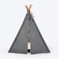 HUFT Personalised Cozy Fort Teepee Tent Bed For Dog & Cat - Charcoal Black - Heads Up For Tails