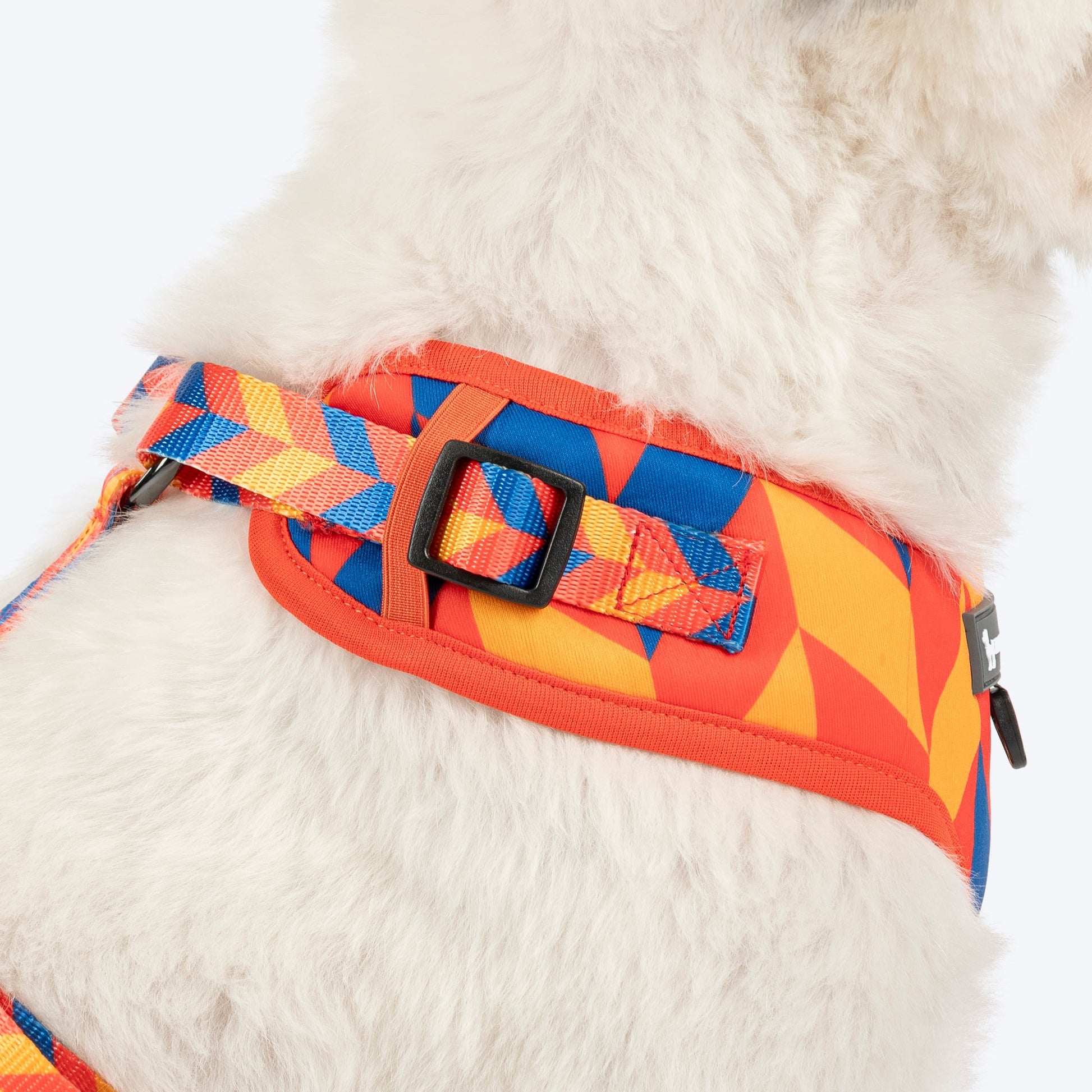 HUFT Dynamic Chevron Adjustable Harness For Dog - Red & Yellow - Heads Up For Tails