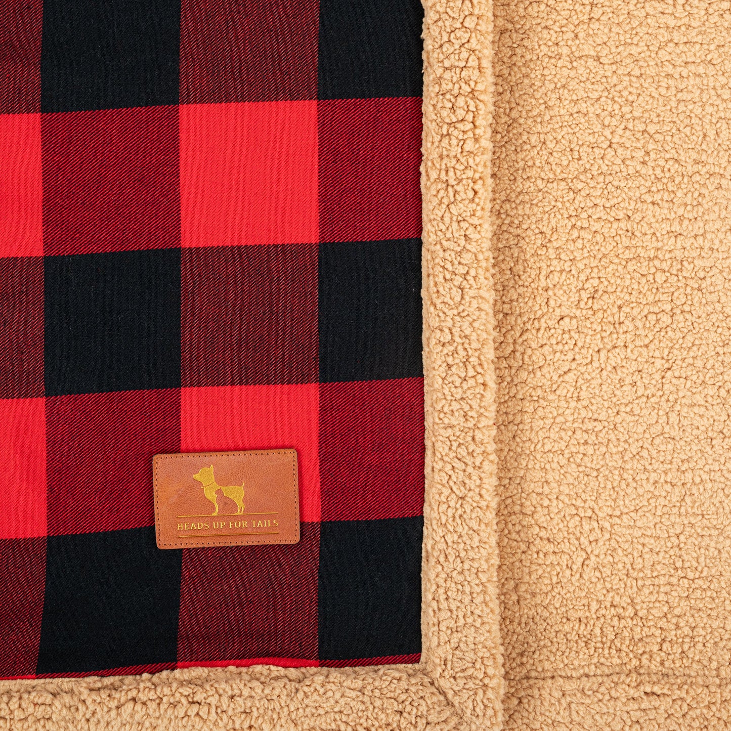 HUFT Personalised Checkered Cuddle Blanket - Red & Black - Heads Up For Tails