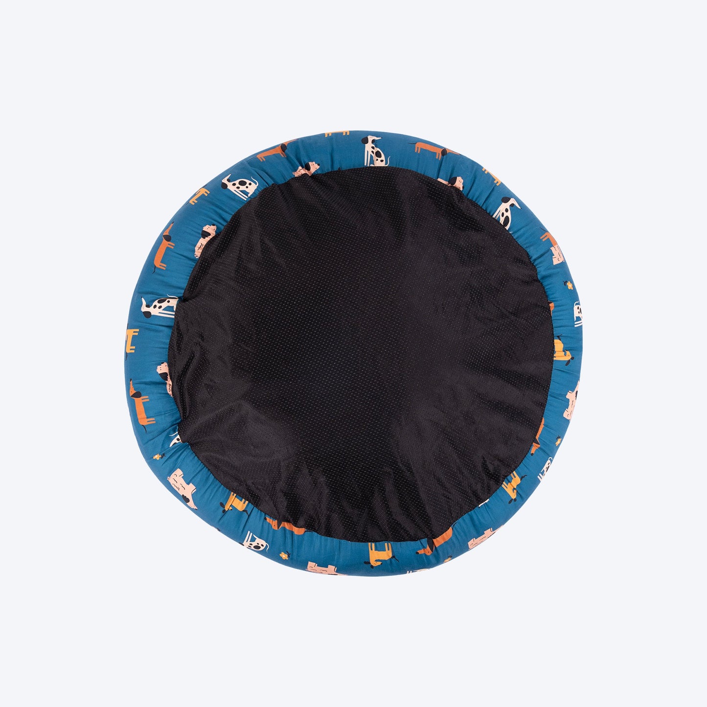 HUFT Bark & Bloom Donut Bed For Dog - Blue - Heads Up For Tails