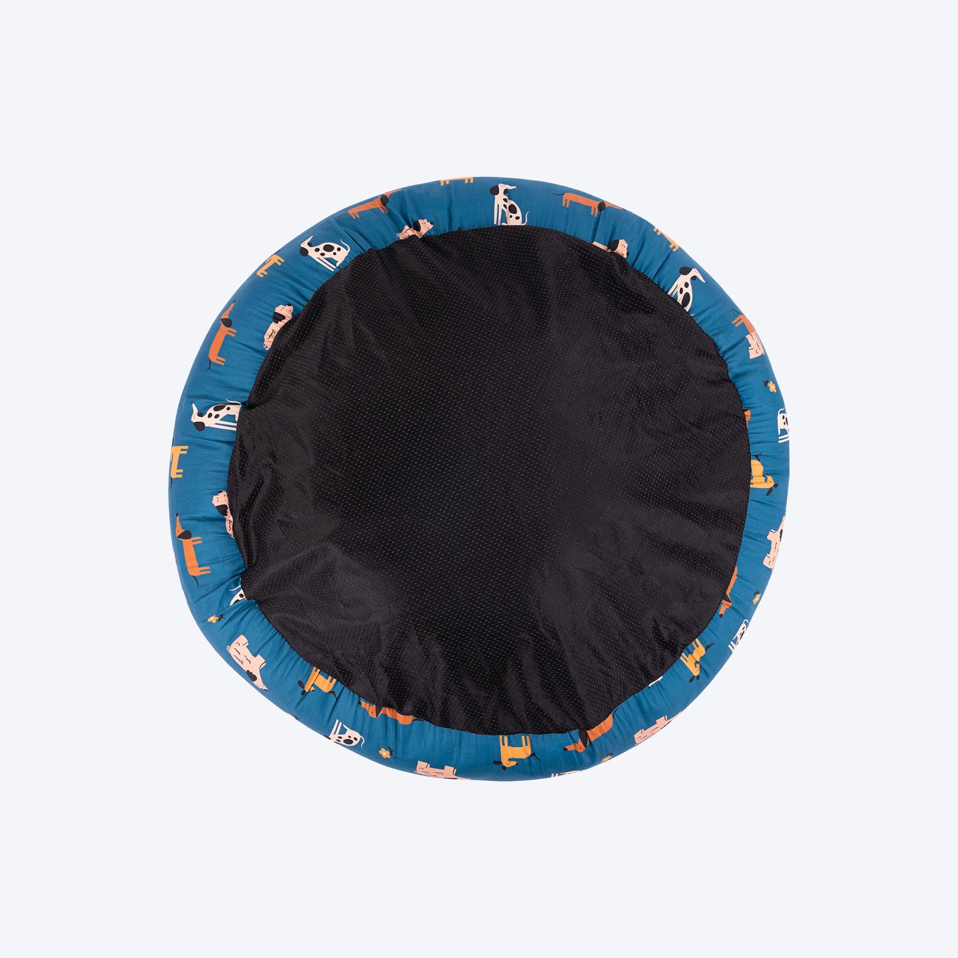 HUFT Bark & Bloom Donut Bed For Dog - Blue - Heads Up For Tails