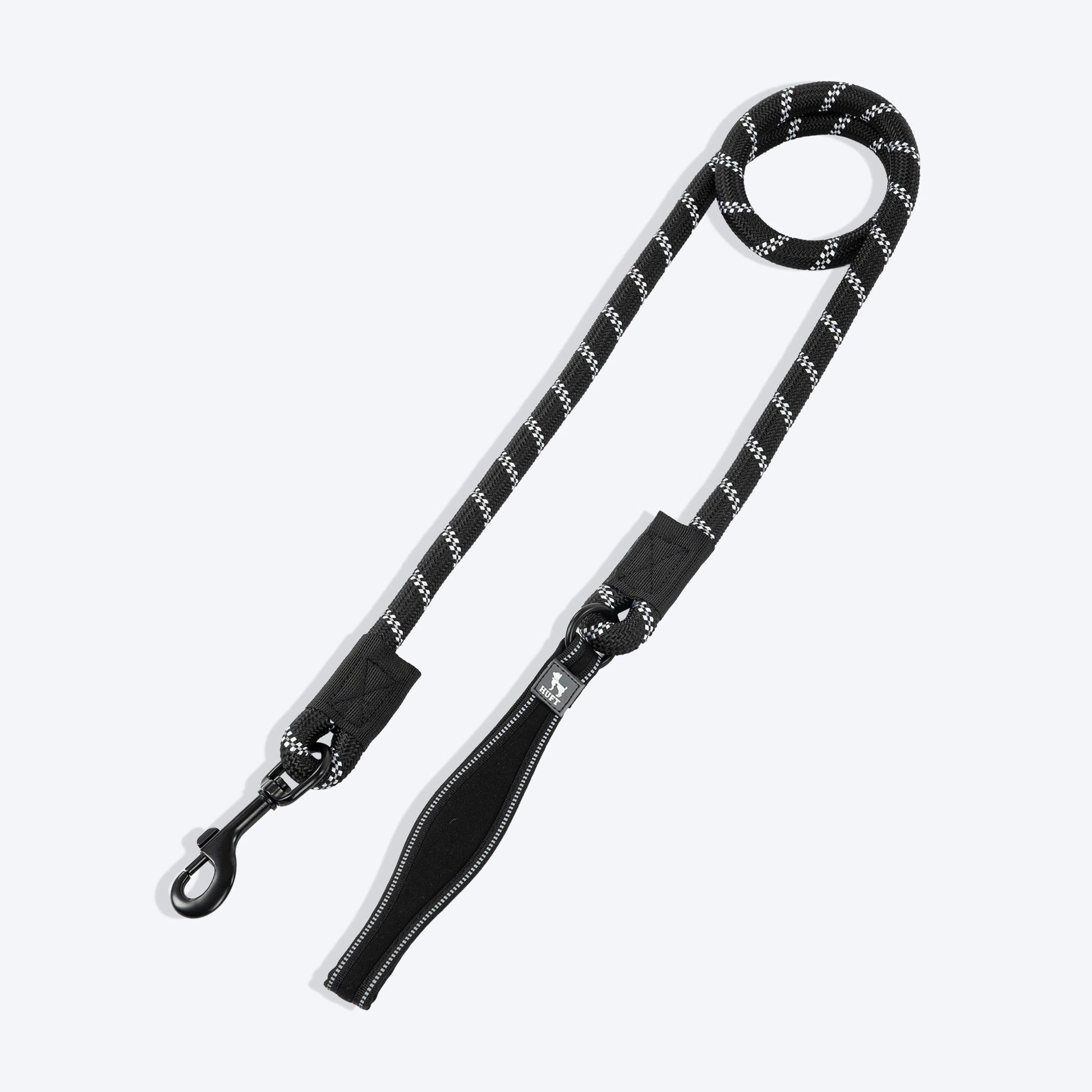 HUFT Classic Rope Leash For Dog - Black - 5 ft - Heads Up For Tails