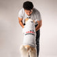 HUFT Twinning - Daddy's Favourite T-Shirt For Dogs  - Grey with Black & Red Print - Heads Up For Tails