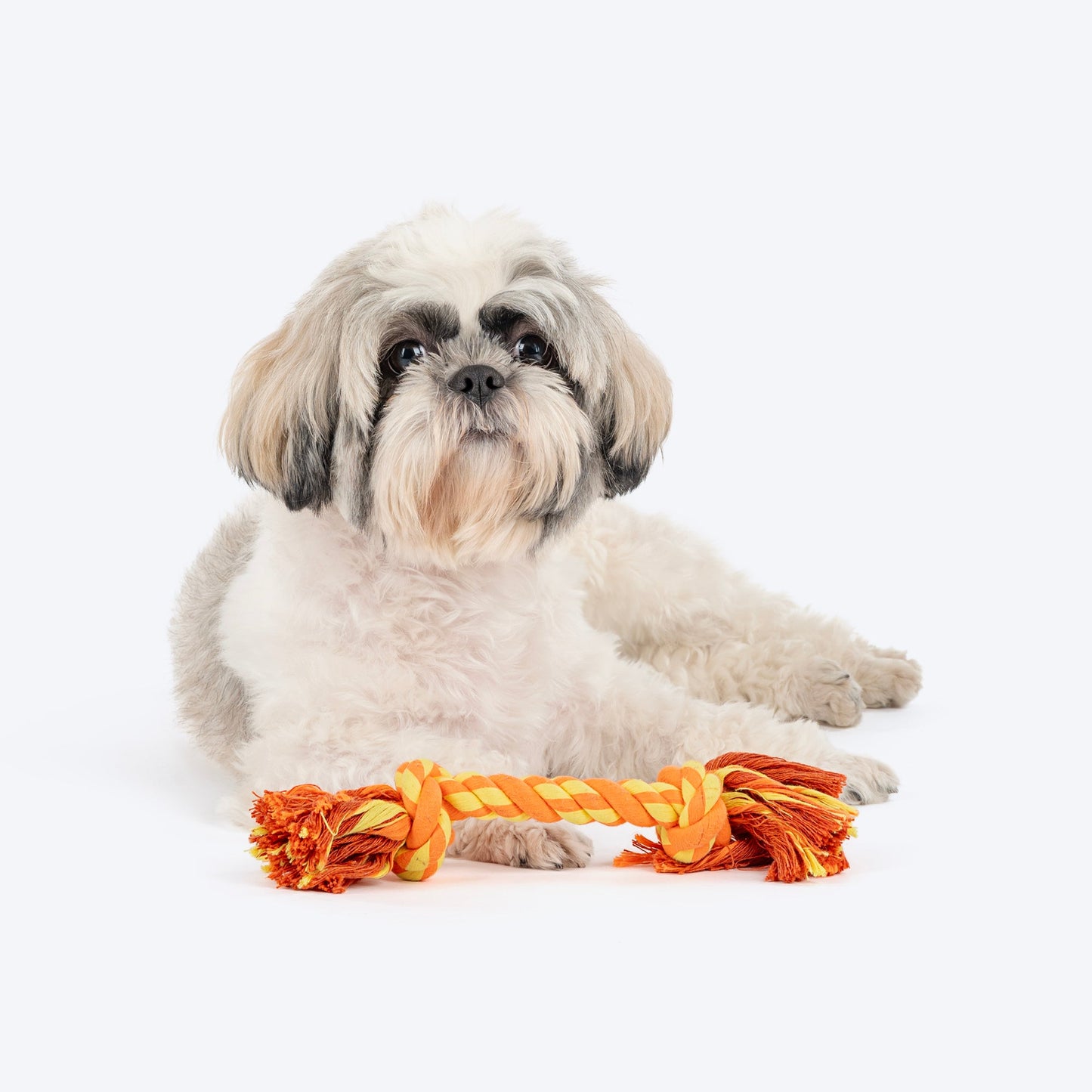 TLC Mighty Tug Rope Toy For Dog - Orange & Yellow - Heads Up For Tails