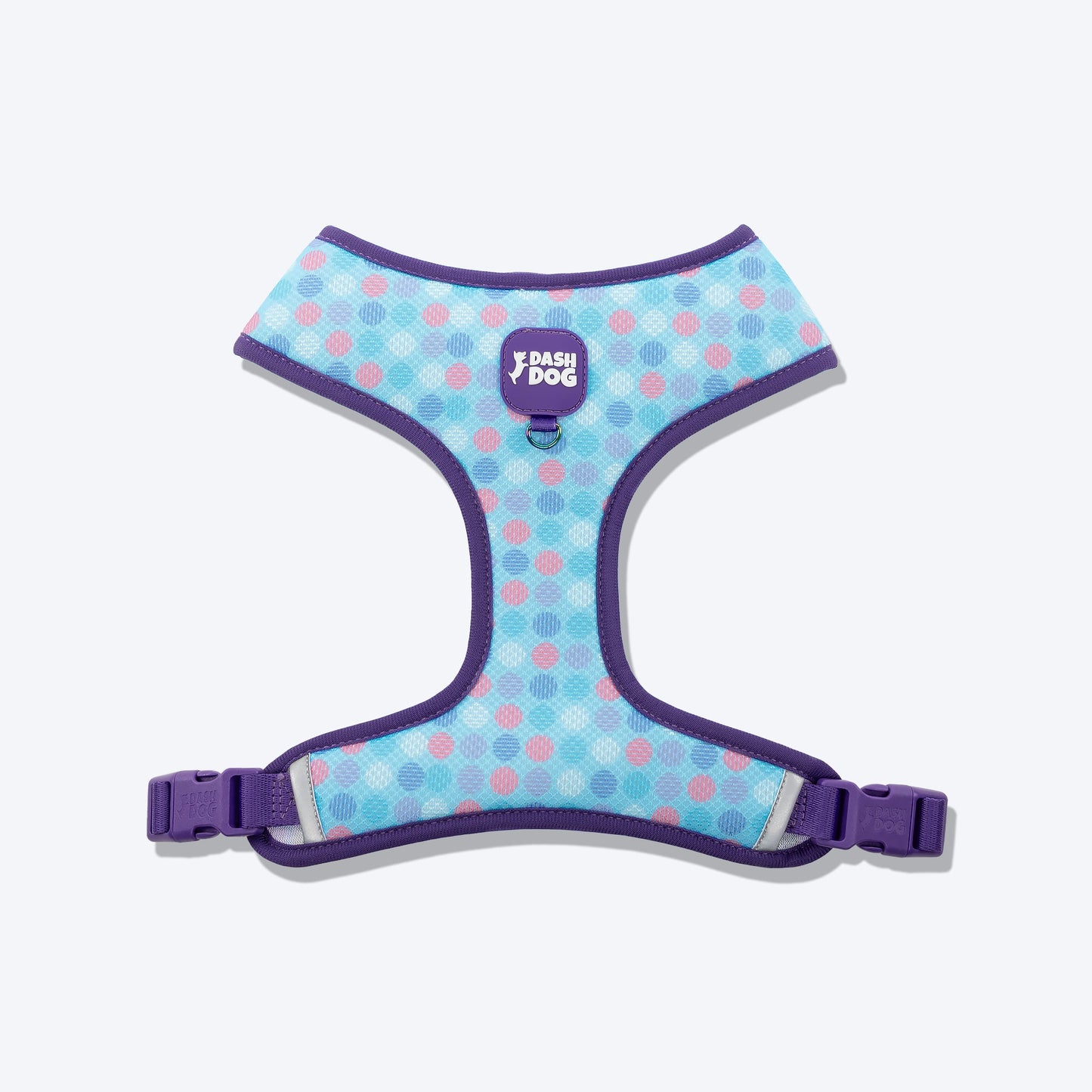 Dash Dog Circle Double Harness - Aqua Blue & Lavender - Heads Up For Tails