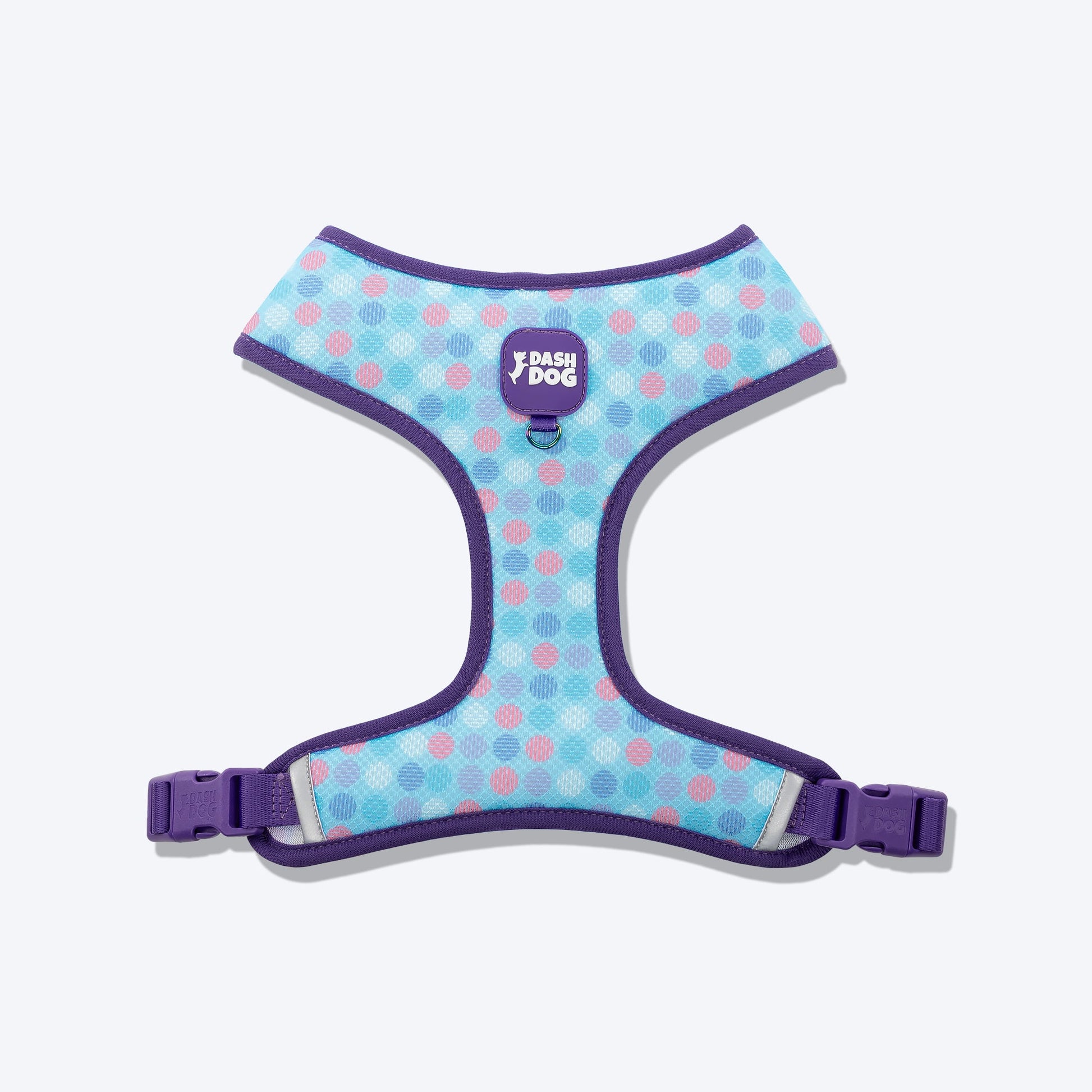 Dash Dog Circle Double Harness - Aqua Blue & Lavender - Heads Up For Tails