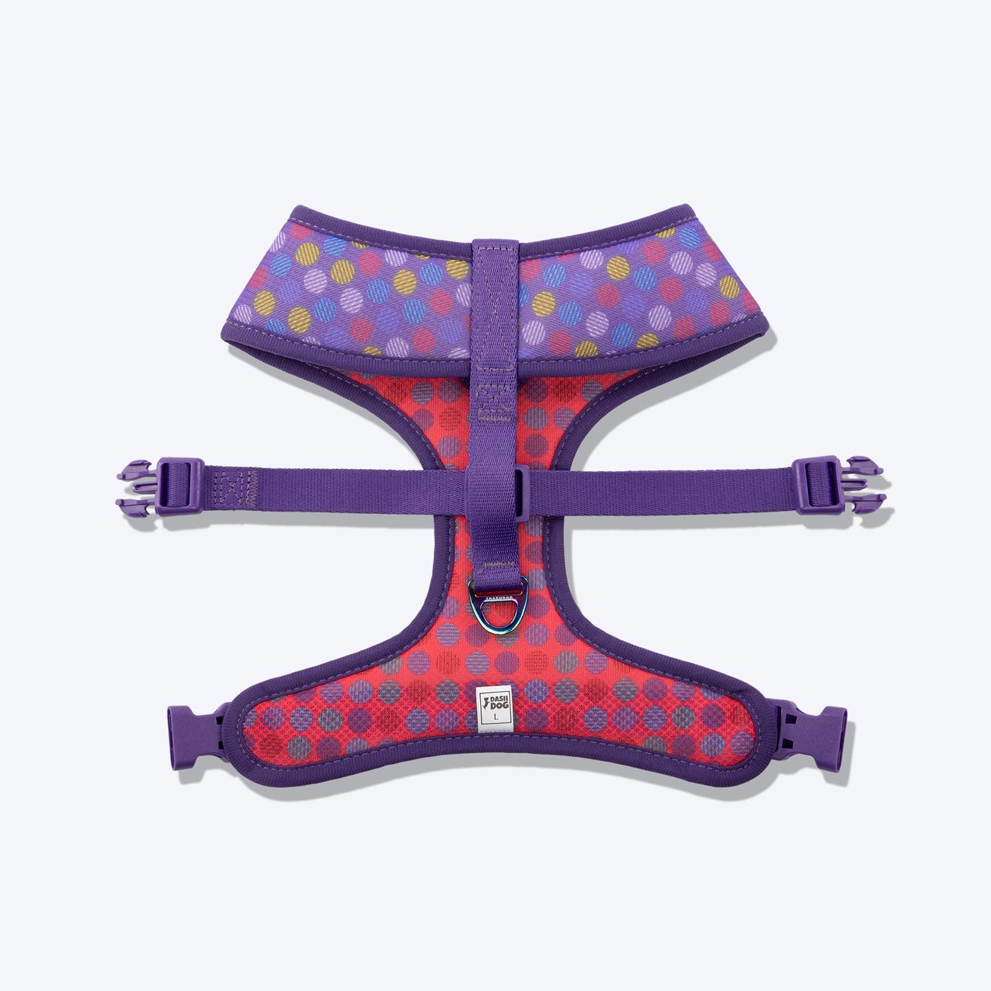Dash Dog Circle Double Harness - Violet & Red - Heads Up For Tails