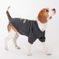 HUFT 24x7 Snuggle Duty Foil Print Pet Sweatshirt - Grey Melange - Heads Up For Tails