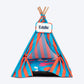 HUFT Personalised Summer Bloom Teepee Tent Bed For Dog & Cat - Blue - Heads Up For Tails