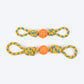 HUFT Tuggables Twisted Tug & Ball Rope Toy For Dog - Yellow & Orange - Heads Up For Tails