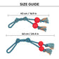 HUFT Tuggables Twin Tossers Rope Toy For Dog - Blue & Red - Heads Up For Tails