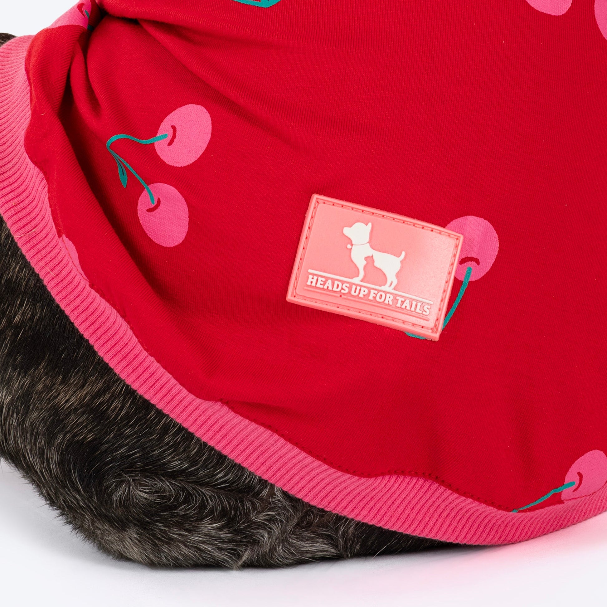 HUFT Cherry Pop Printed T-Shirt For Small Dog - Red - Heads Up For Tails