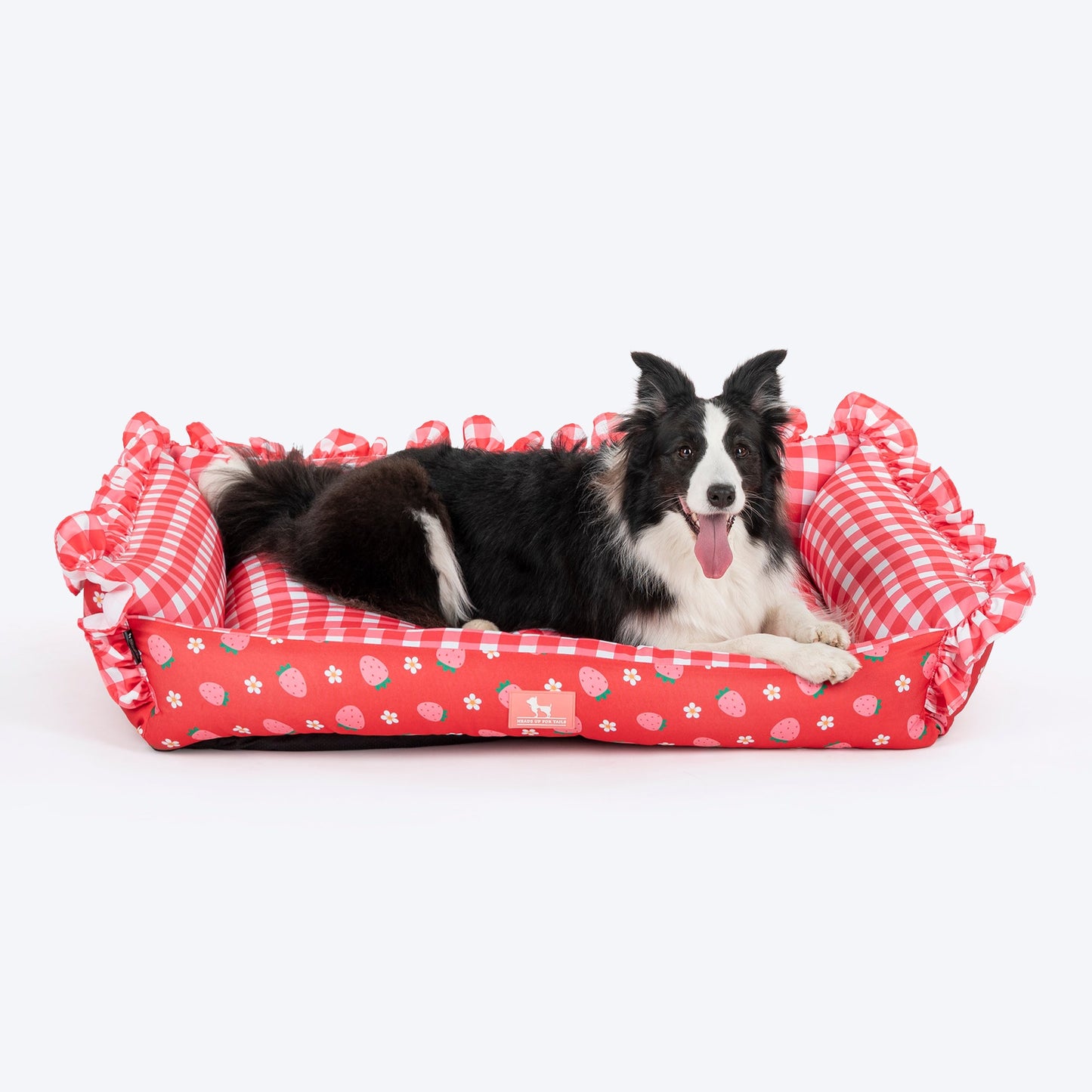 HUFT Berrylicious Lounger Bed For Dog - Red and Pink - Heads Up For Tails
