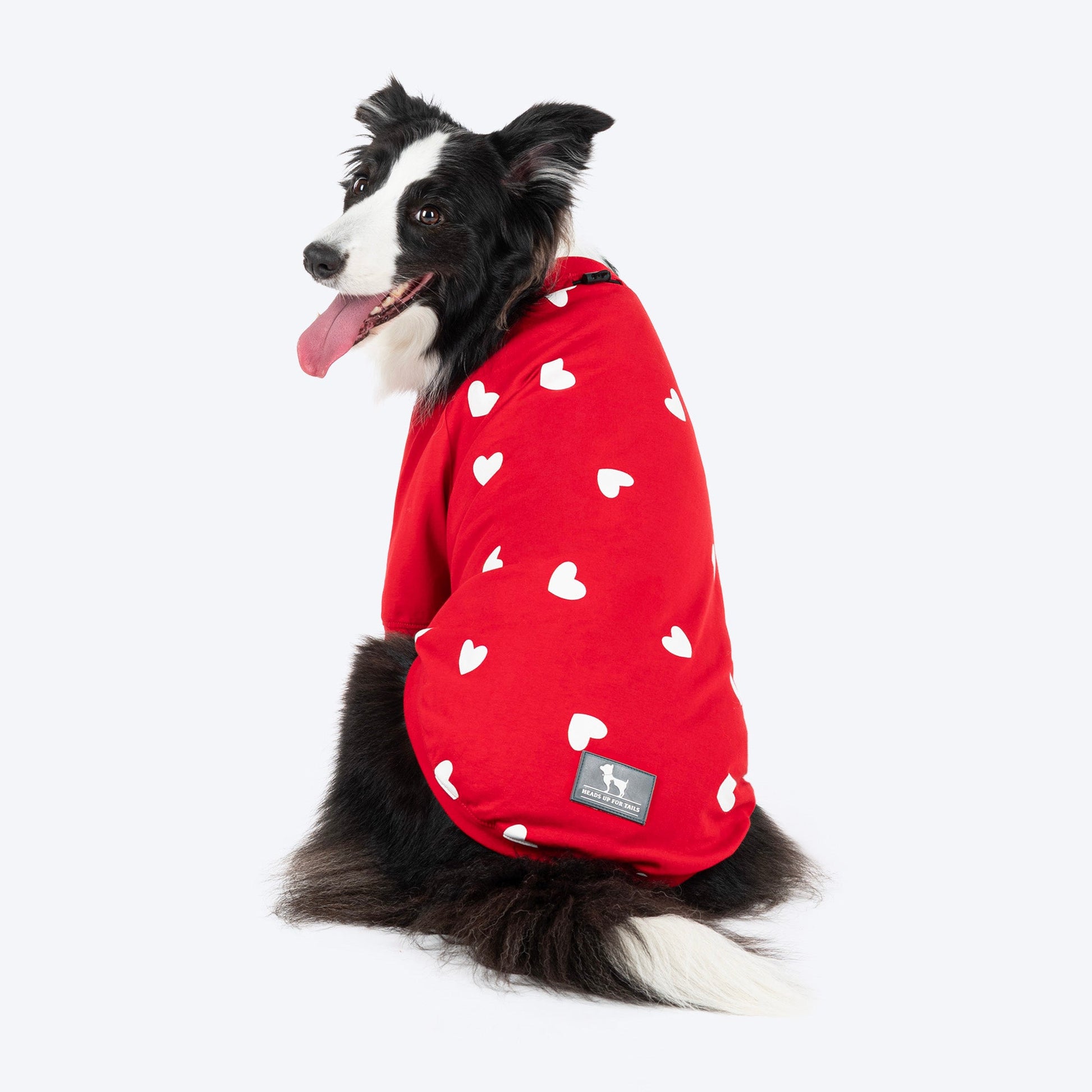 HUFT Lovers Printed T-Shirt For Dog - Red - Heads Up For Tails