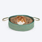 HUFT Whisker Retreat Jute Basket Bed With Cushion For Small Dogs & Cats- Aqua & Brown - Heads Up For Tails