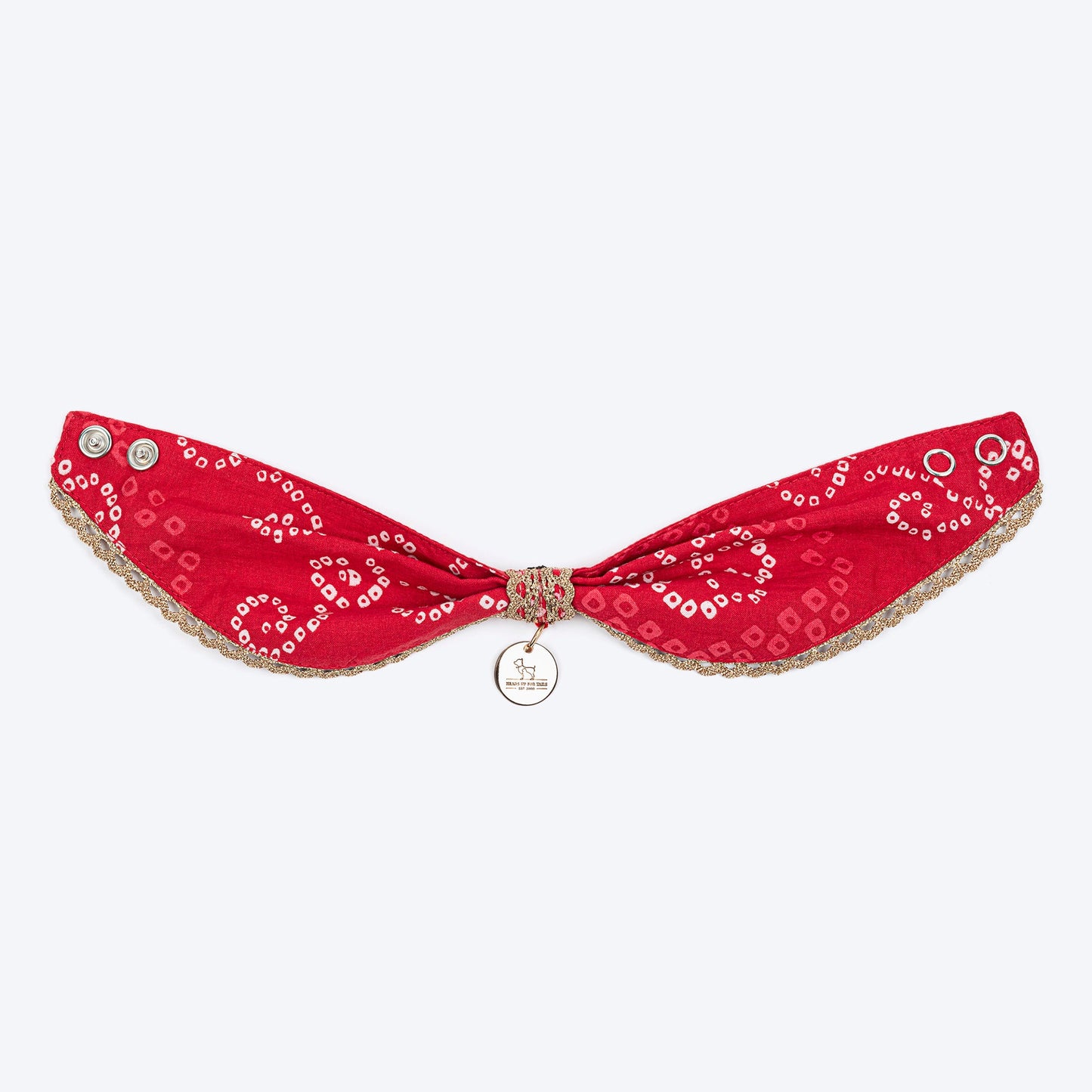 HUFT Bandhani Breeze Scarf For Dog & Cat - Red - Heads Up For Tails