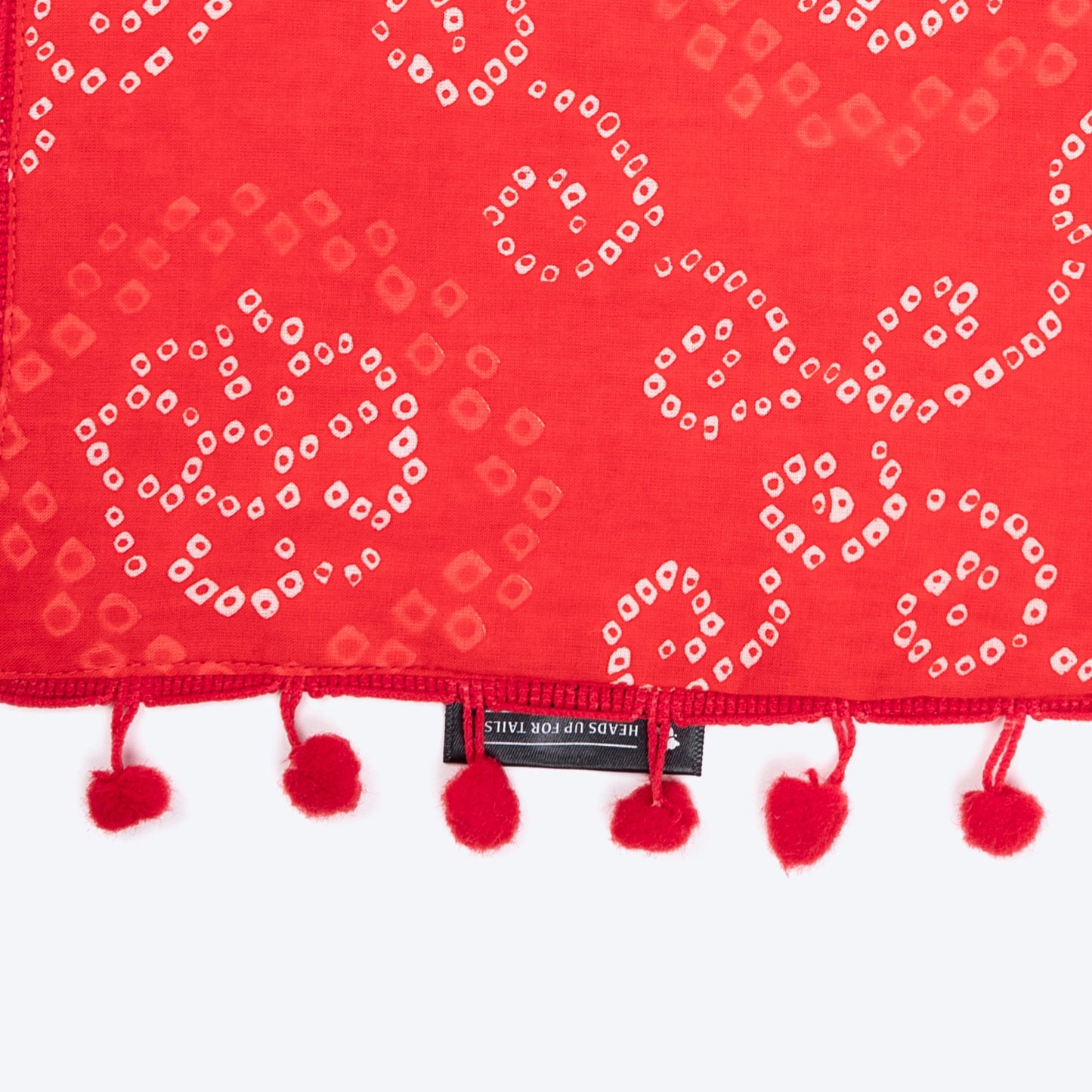 HUFT Bandhani Breeze Knot Bandana For Dog - Red - Heads Up For Tails