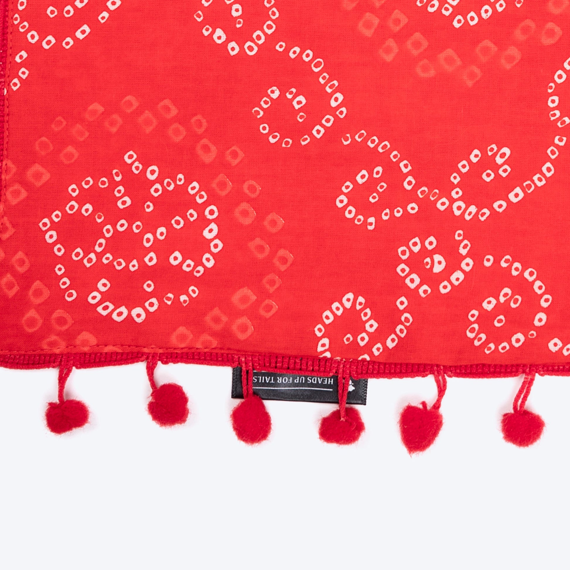 HUFT Bandhani Breeze Knot Bandana For Dog - Red - Heads Up For Tails