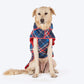 HUFT Grrberry Quilted Print Jacket For Dog - Blue & Coral - Heads Up For Tails