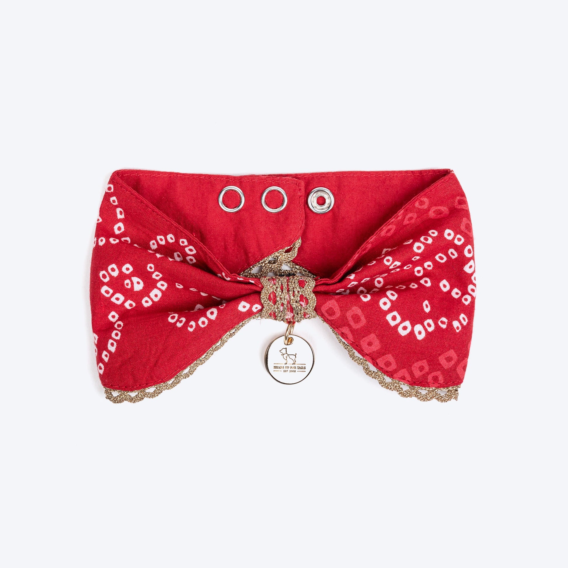 HUFT Bandhani Breeze Scarf For Dog & Cat - Red - Heads Up For Tails