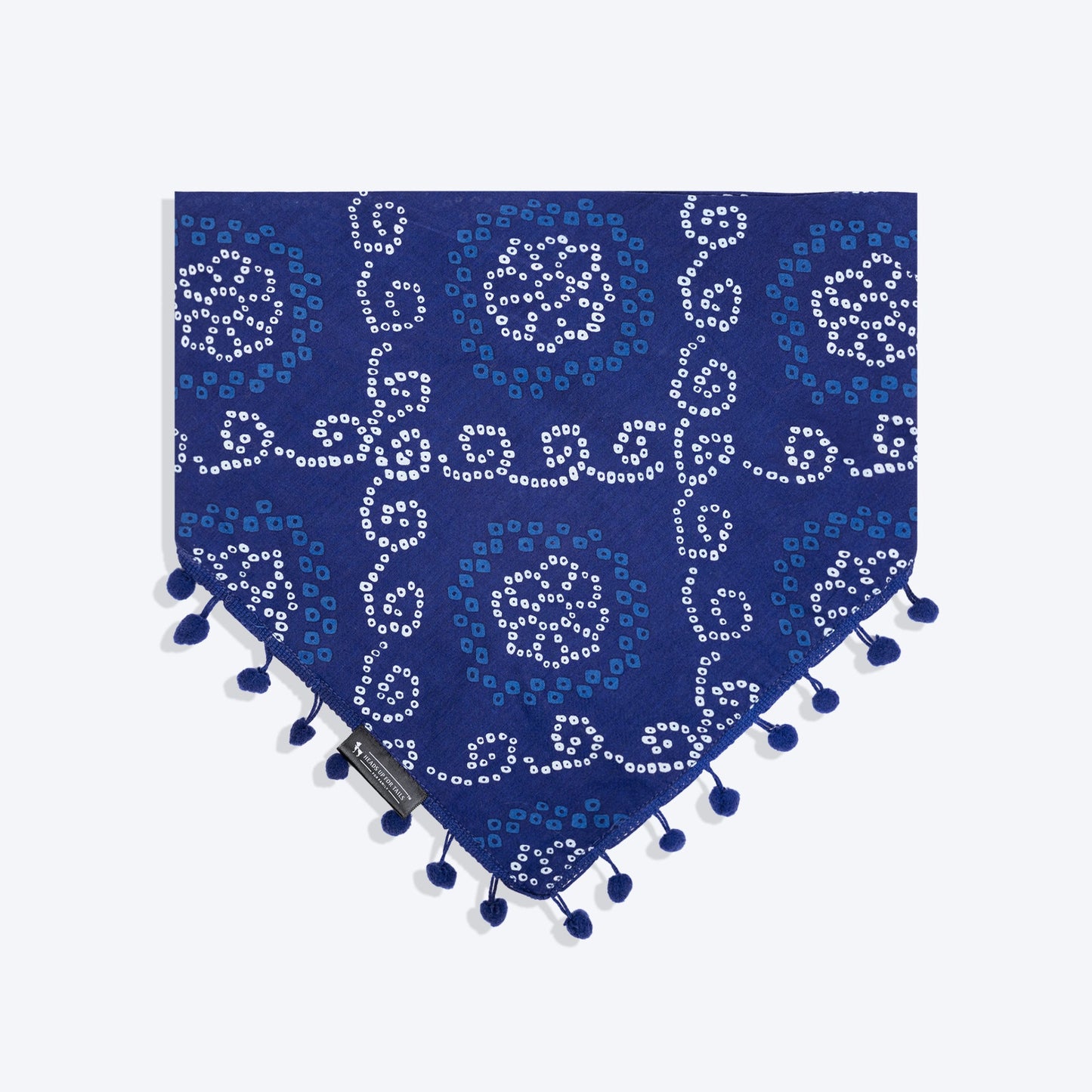 HUFT Bandhani Breeze Knot Bandana For Dog - Blue - Heads Up For Tails