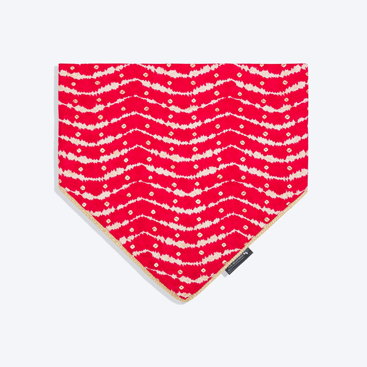 HUFT Leheriya Luxe Knot Bandana For Dog - Pink - Heads Up For Tails