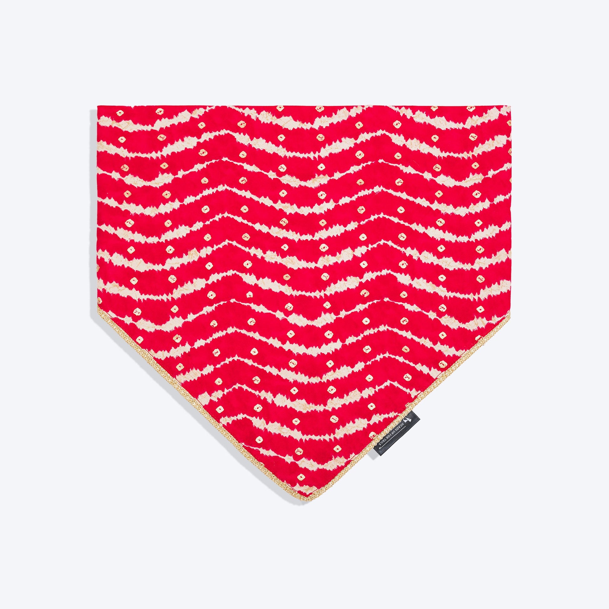HUFT Leheriya Luxe Knot Bandana For Dog - Pink - Heads Up For Tails