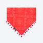 HUFT Bandhani Breeze Knot Bandana For Dog - Red - Heads Up For Tails