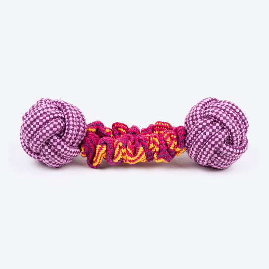 Dash Dog Double Trouble Bungee Rope Toy For Dog - Pink - Heads Up For Tails
