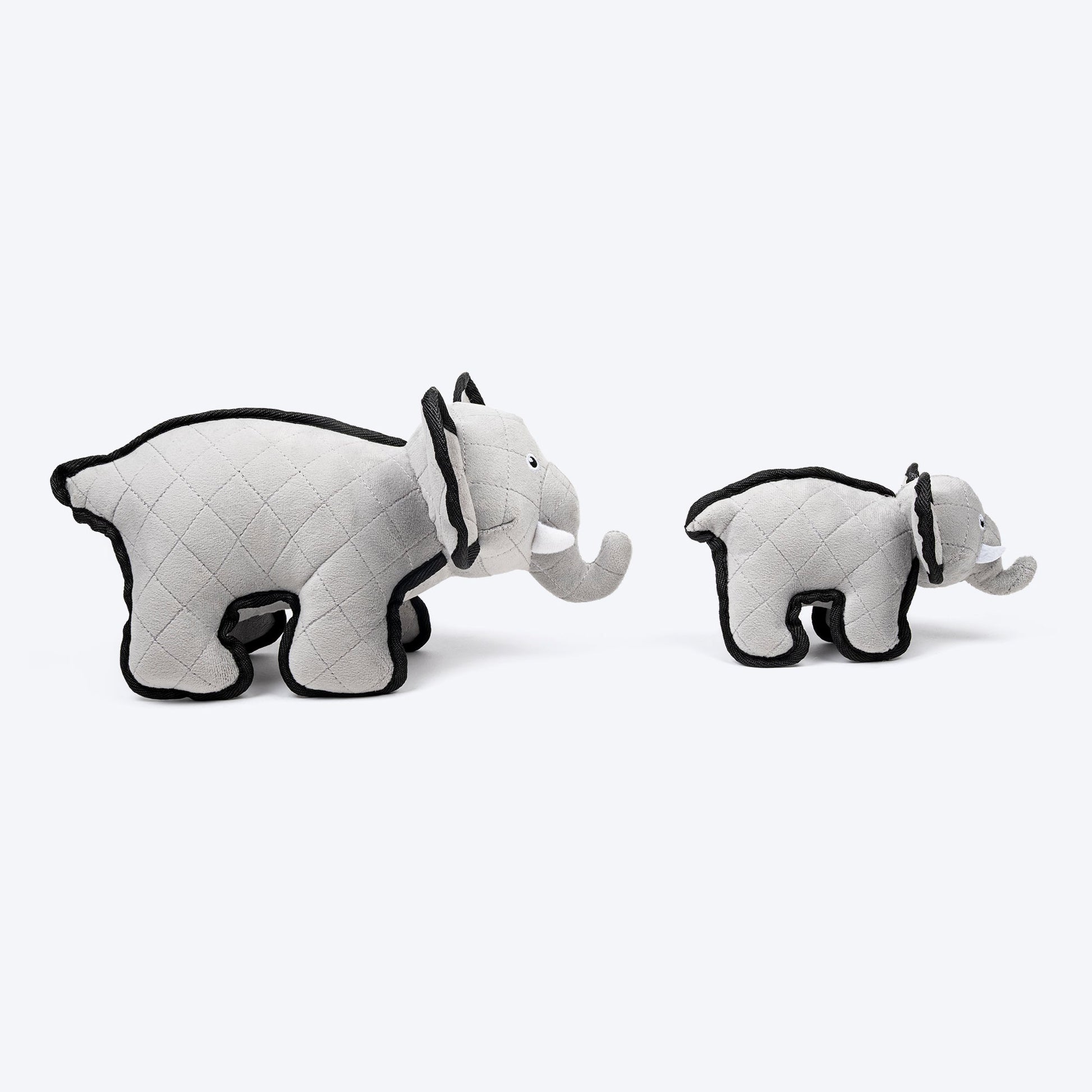 Dash Dog Crinkly Elephant Plush Toy for Dog - Grey - Heads Up For Tails