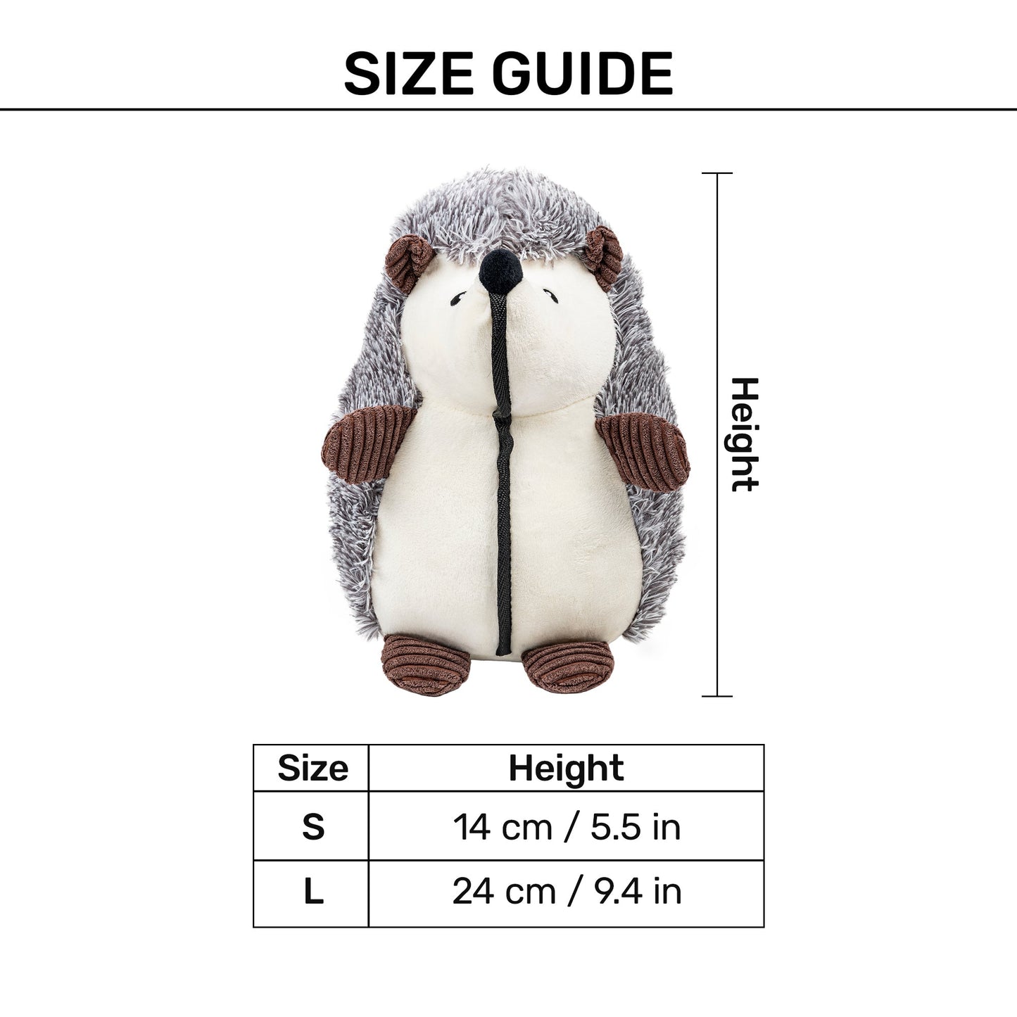 Dash Dog Harry The Hedgehog Toy For Dog - Grey - Heads Up For Tails